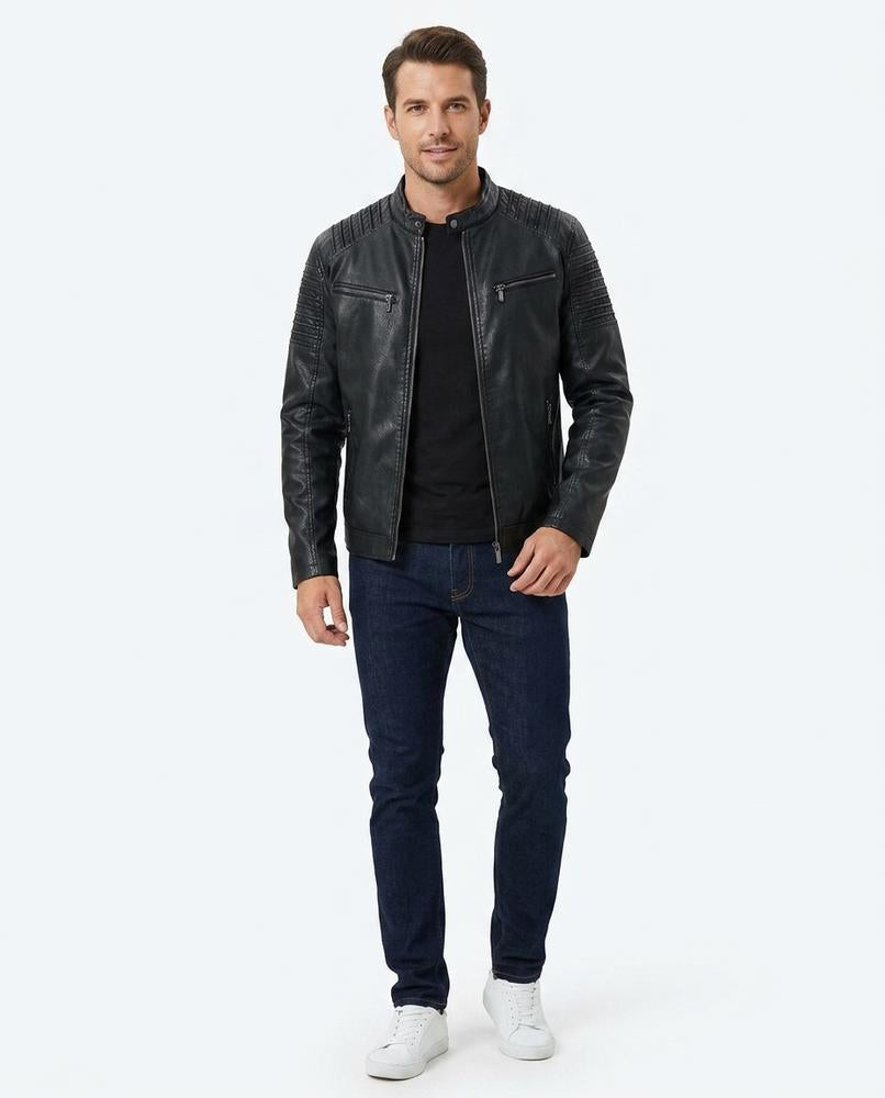 Nord Wear - Savil | Quilted Zip-Up Leather Jacket Men