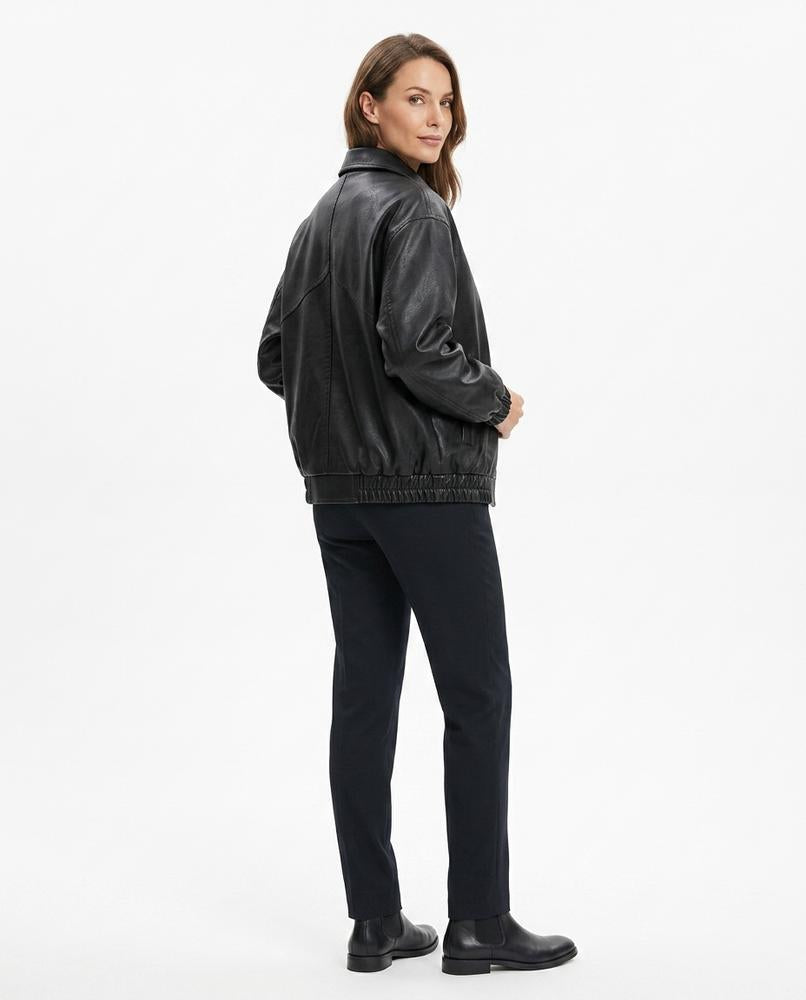 Nord Wear - Kagod | Oversized Zip-Up Leather Jacket Women