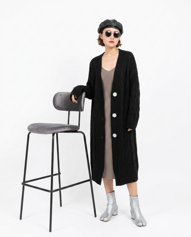 Nord Wear - Eofar | Cable-Knit Longline Knit Cardigan Women