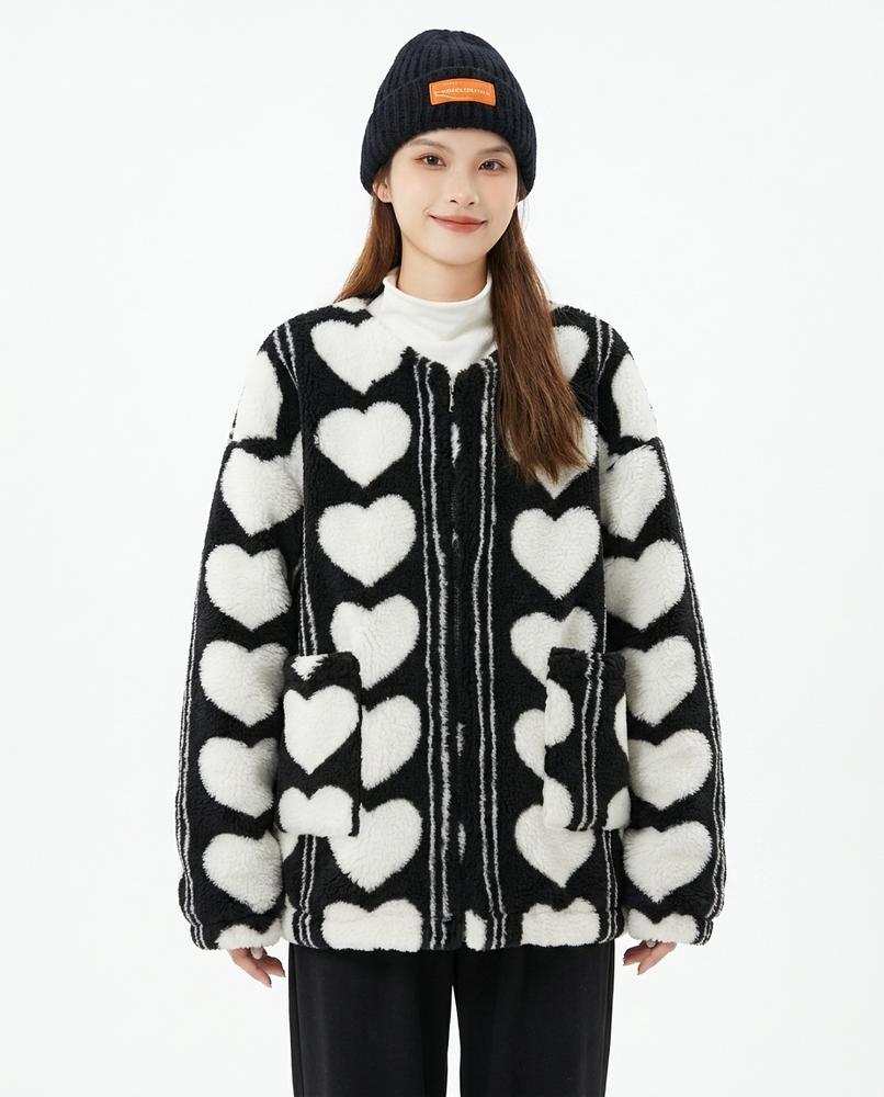 Nord Wear - Zezud | Plush Heart Print Jacket Women
