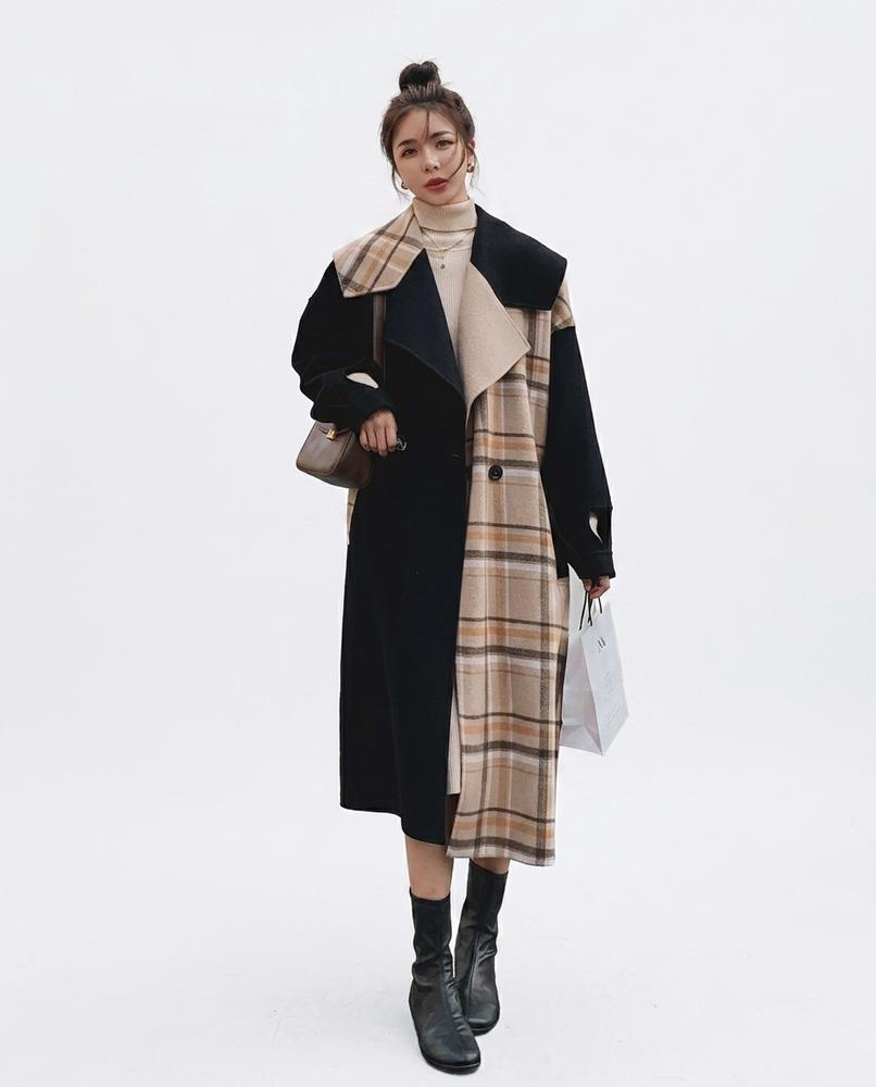 Nord Wear - Lumiv | Two-Tone Plaid Coat Women