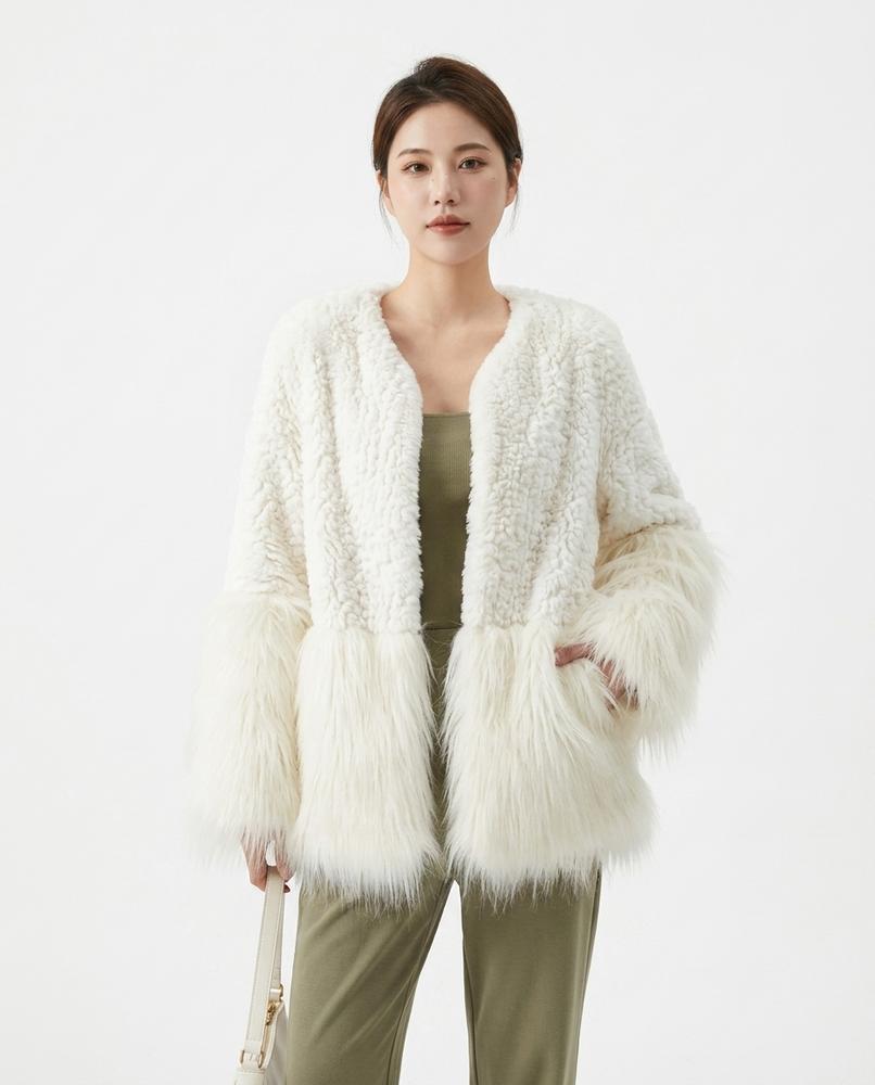 Nord Wear - Yiwel | Mixed-Texture Collarless Jacket Women