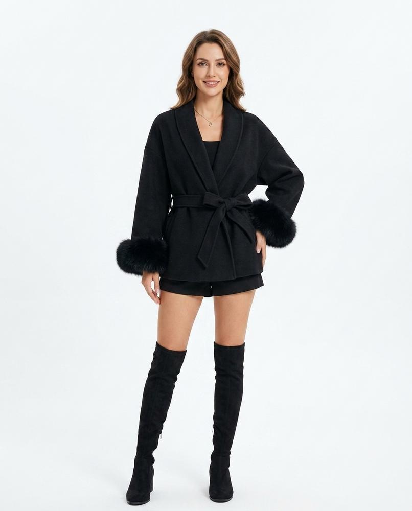 Nord Wear - Aibus | Belted Fur-Trimmed Coat Women