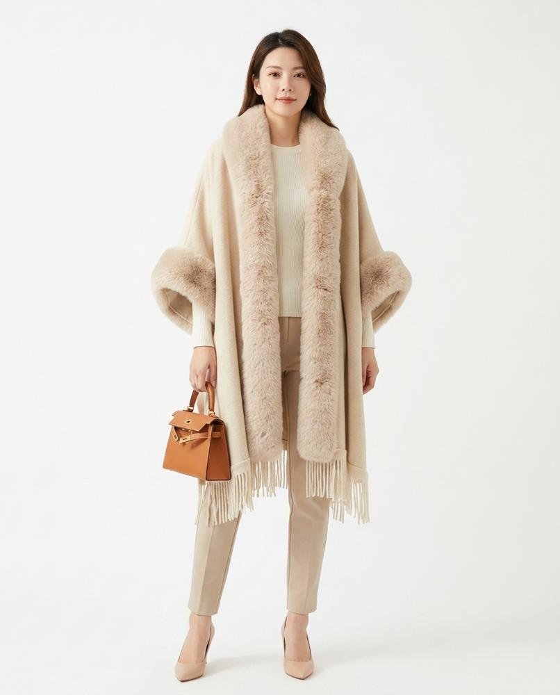Nord Wear - Nomit | Fur-Trimmed Open-Front Coat Women