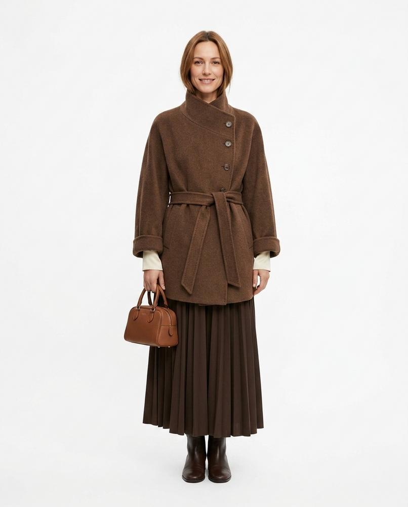 Nord Wear - Lizal | Belted Funnel Neck Coat Women