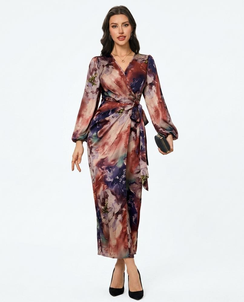 Nord Wear - Aarom | Printed Wrap-Style Midi Dress Women