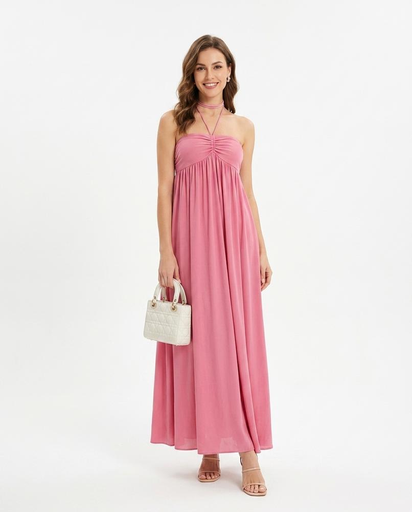 Nord Wear - Rokus | Halter-Neck Ruched Maxi Dress Women
