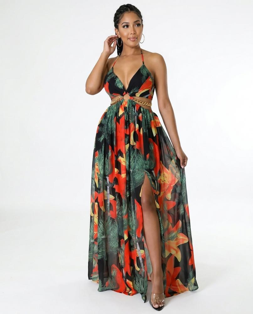 Nord Wear - Cobam | Printed Cutout Maxi Dress Women