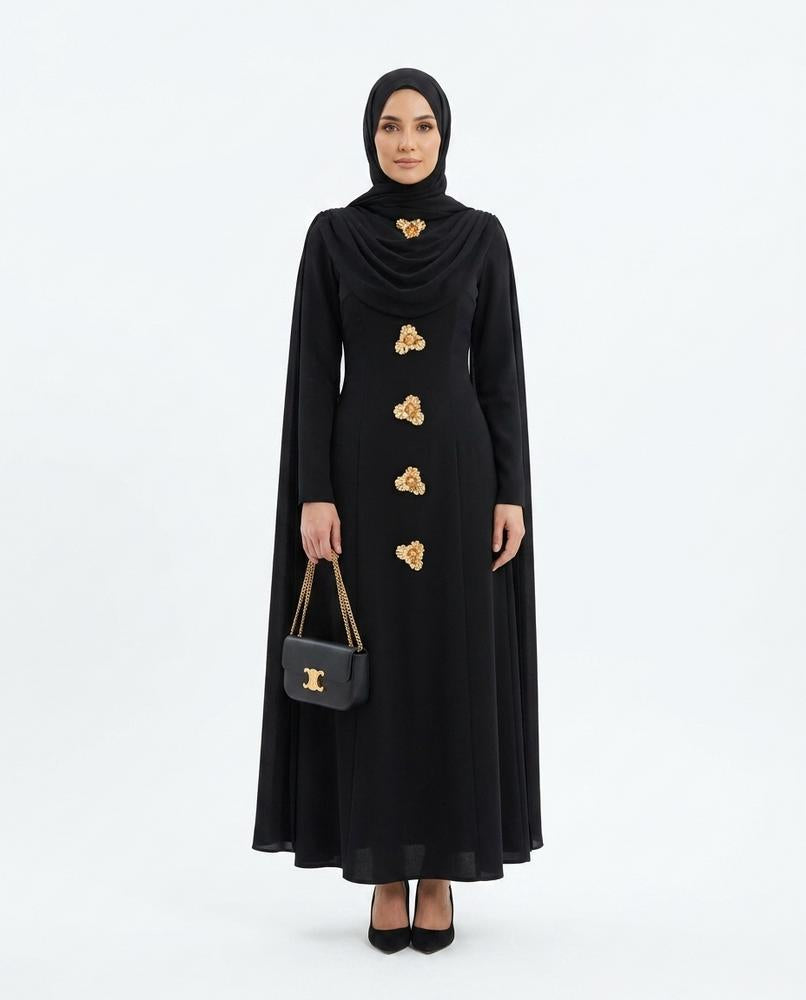 Nord Wear - Cuser | Cape-Sleeved Appliquéd Maxi Dress Women