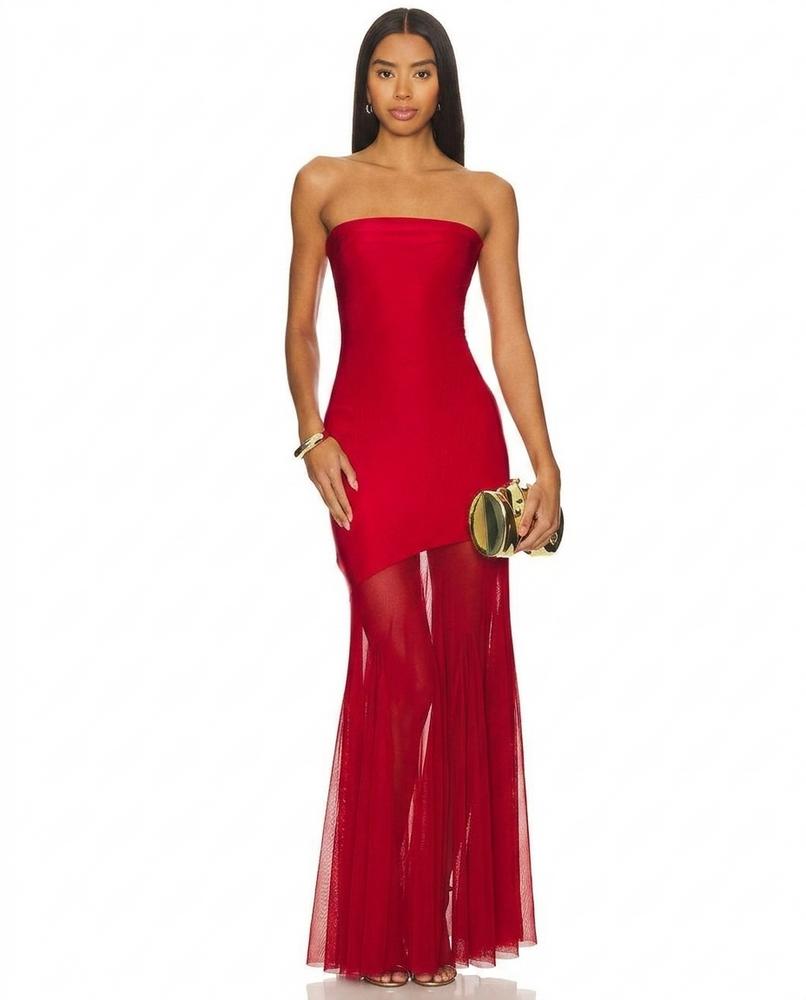 Nord Wear - Dapit | Strapless Sheer-Panel Maxi Dress Women