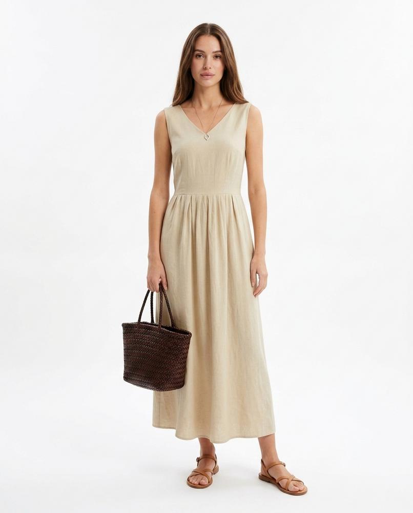 Nord Wear - Taziv | Sleeveless V-Neck Midi Dress Women
