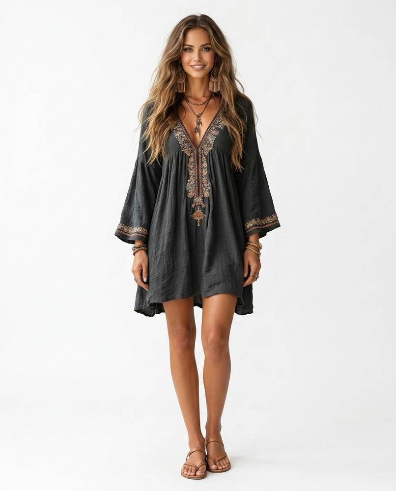 Nord Wear - Lidol | Embroidered V-Neck Dress Women