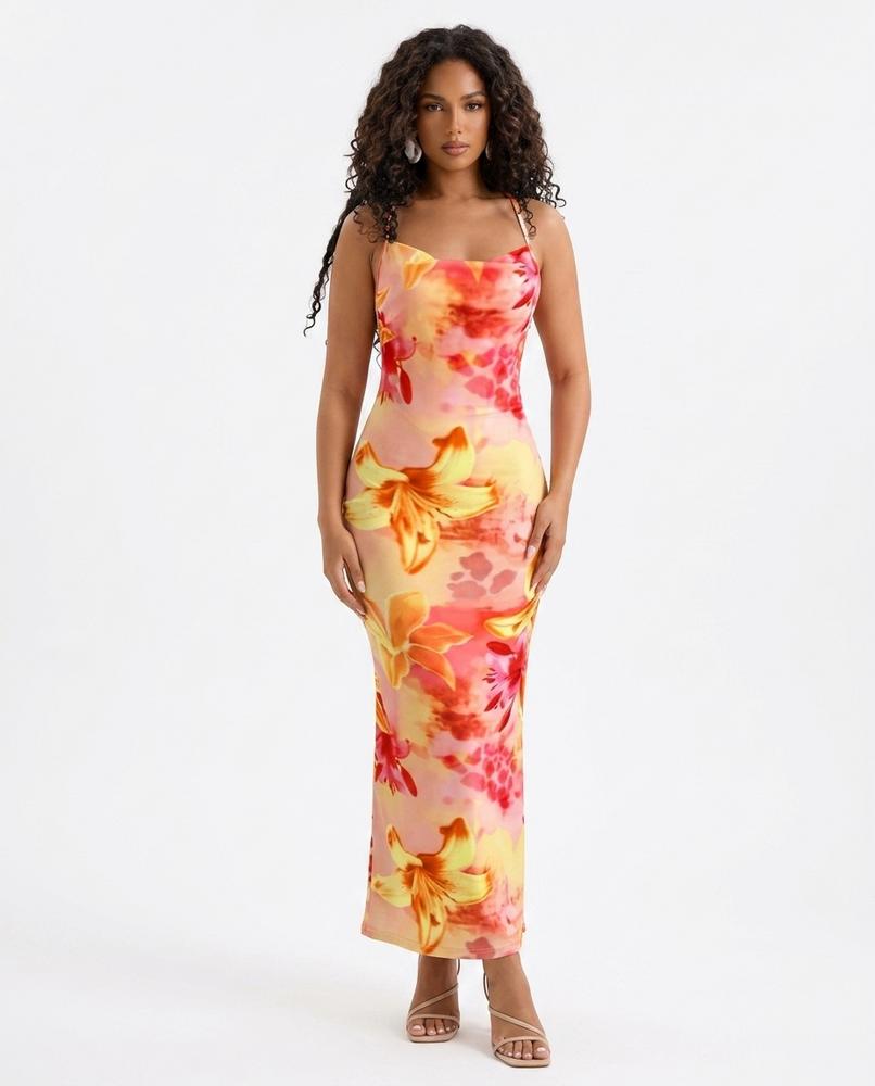 Nord Wear - Nubas | Floral-Print Spaghetti-Strap Maxi Dress Women