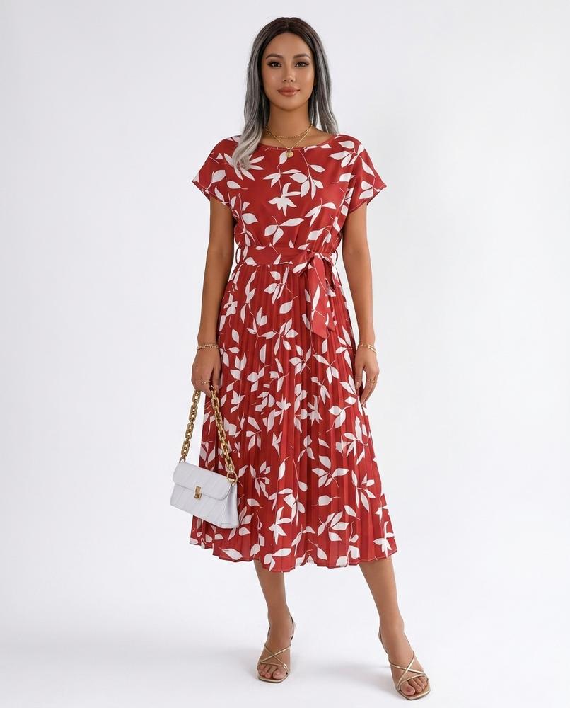 Nord Wear - Mamin | Patterned Pleated Midi Dress Women