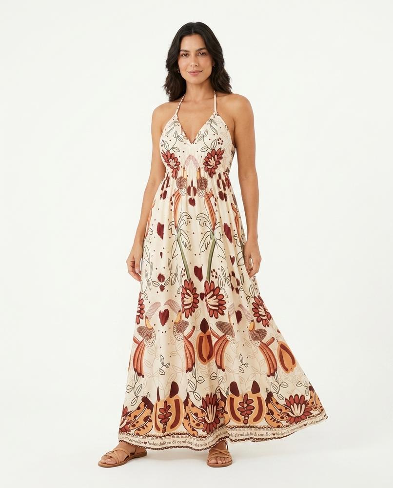 Nord Wear - Neren | Halterneck Patterned Maxi Dress Women