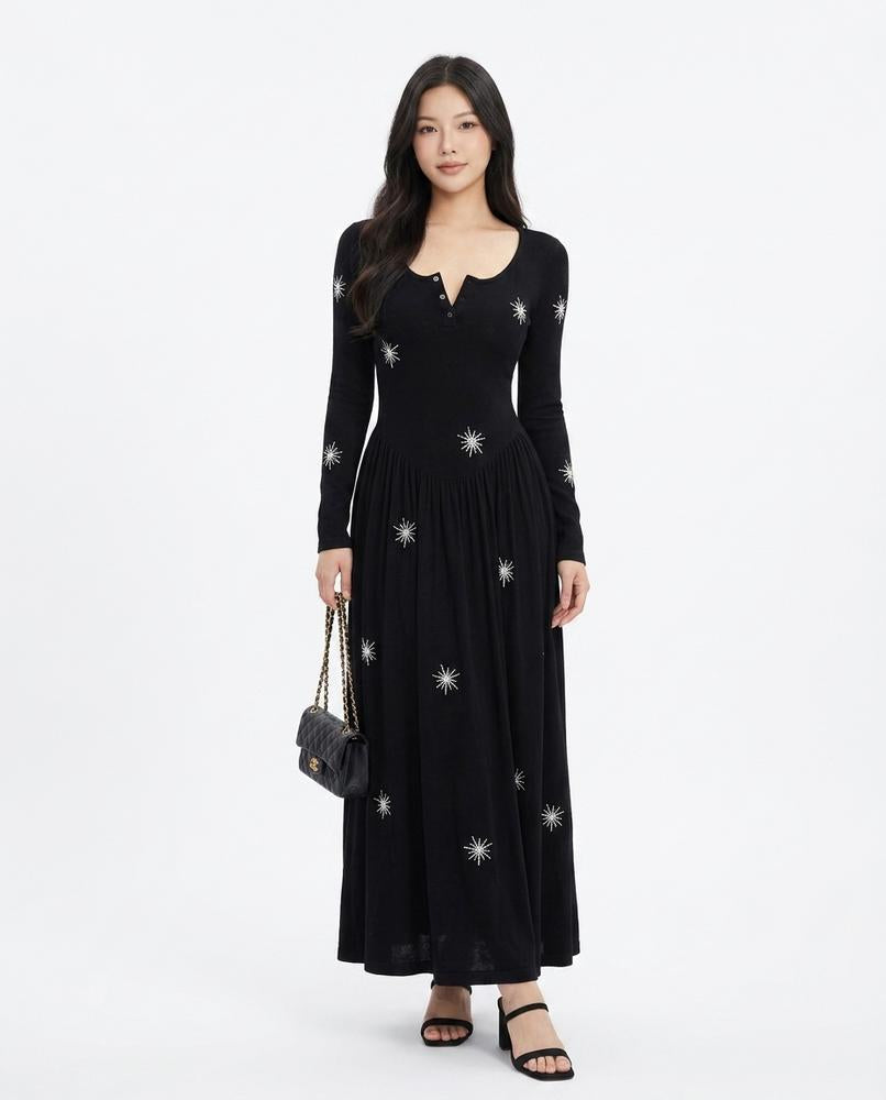 Nord Wear - Levan | Embroidered Long-Sleeved Maxi Dress Women