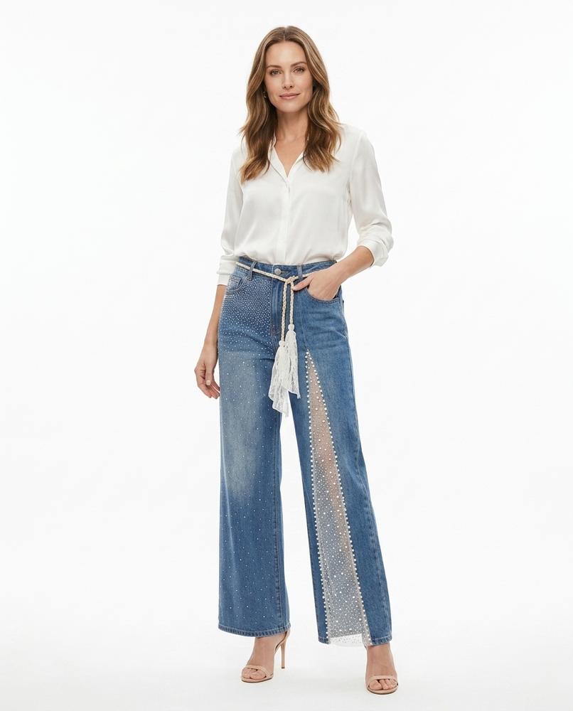 Nord Wear - Ketor | Rhinestone-Embellished Wide-Leg Pants Women