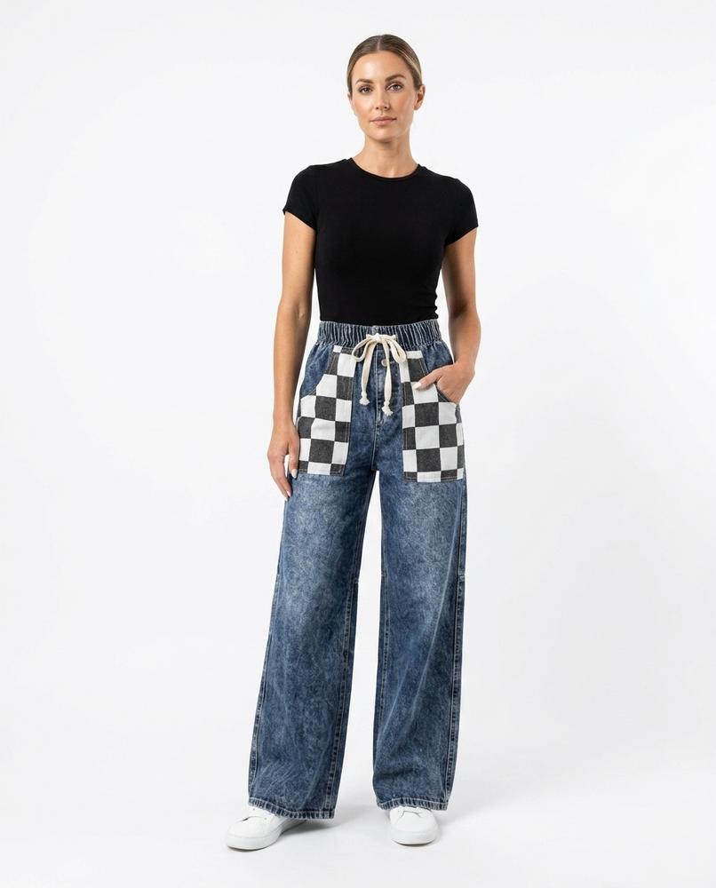 Nord Wear - Mitir | Wide-Leg Checkered-Pocket Pants Women