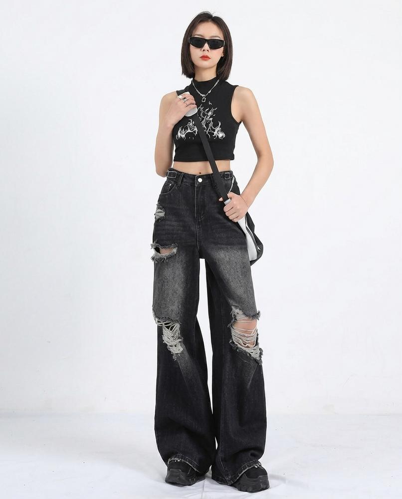 Nord Wear - Nirel | Wide-Leg Distressed Pants Unisex