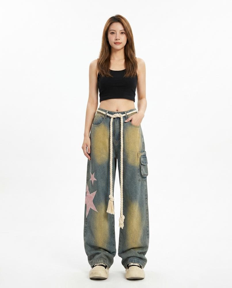 Nord Wear - Zasol | Star-Appliqué Wide-Leg Pants Unisex