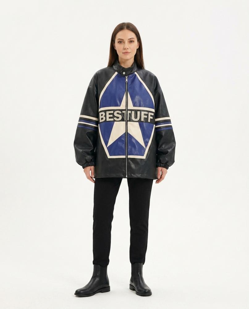 Nord Wear - Zerev | Graphic Oversized Leather Jacket Unisex
