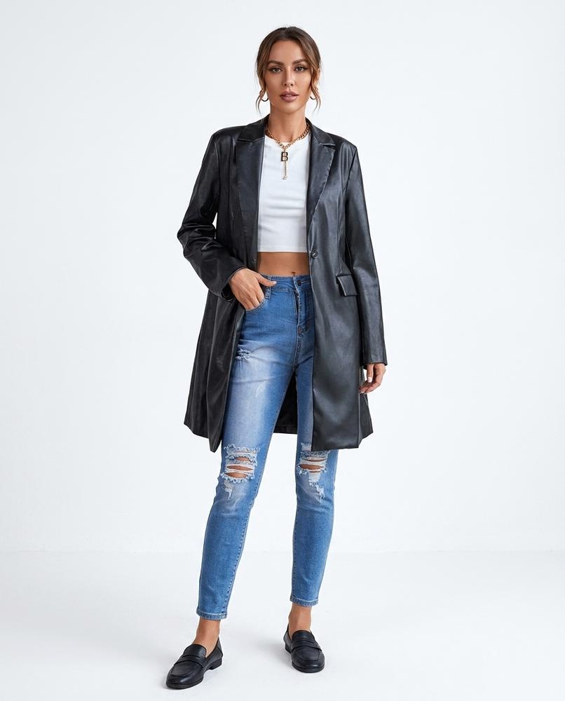 Nord Wear - Tasol | Faux Leather Single-Breasted Coat Women