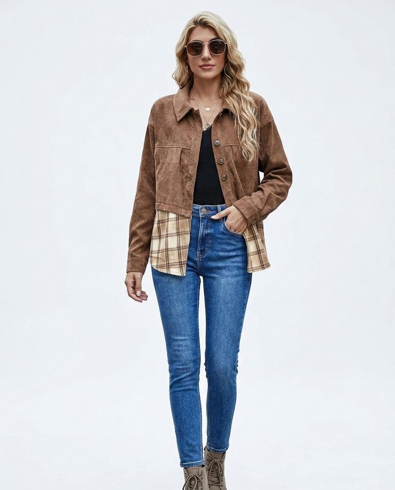 Nord Wear - Dasel | Plaid-Panel Button-Front Jacket Women