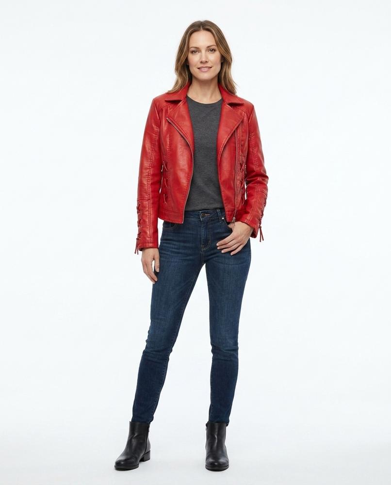 Nord Wear - Elkar | Asymmetrical Lace-Up Leather Jacket Women