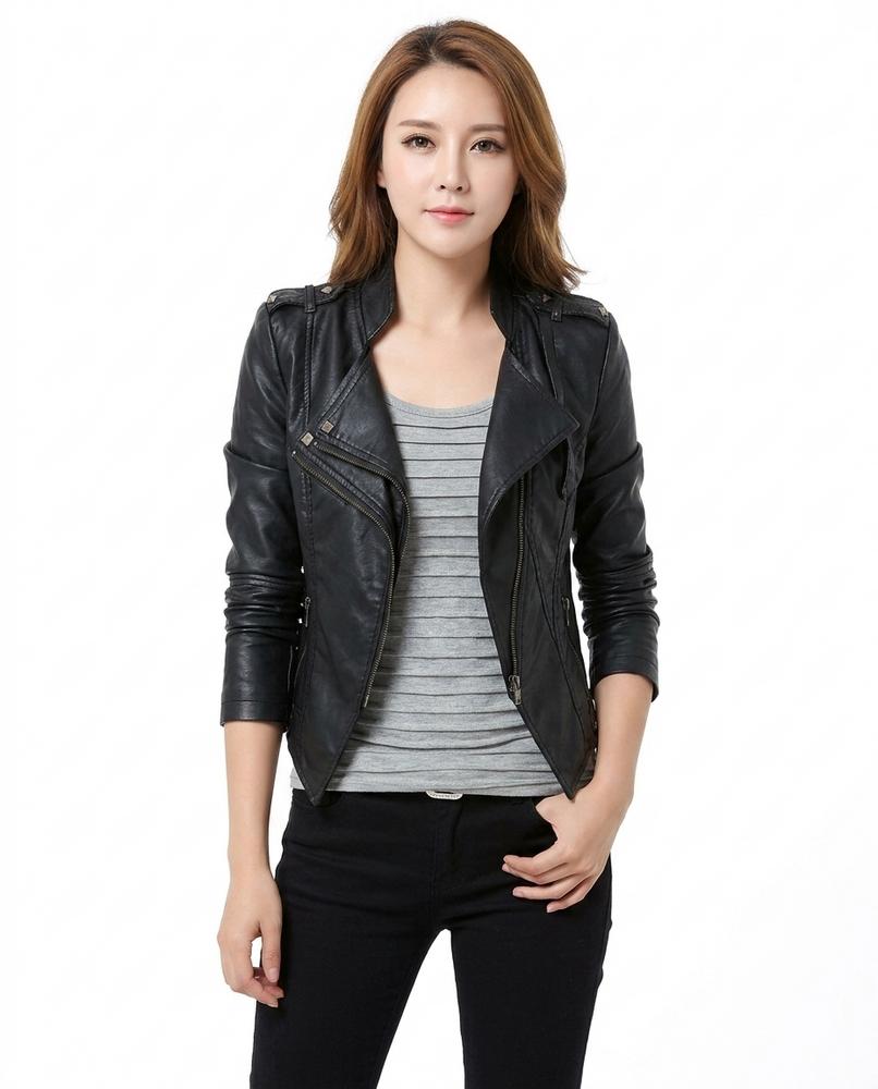Nord Wear - Loken | Asymmetrical Fitted Leather Jacket Women