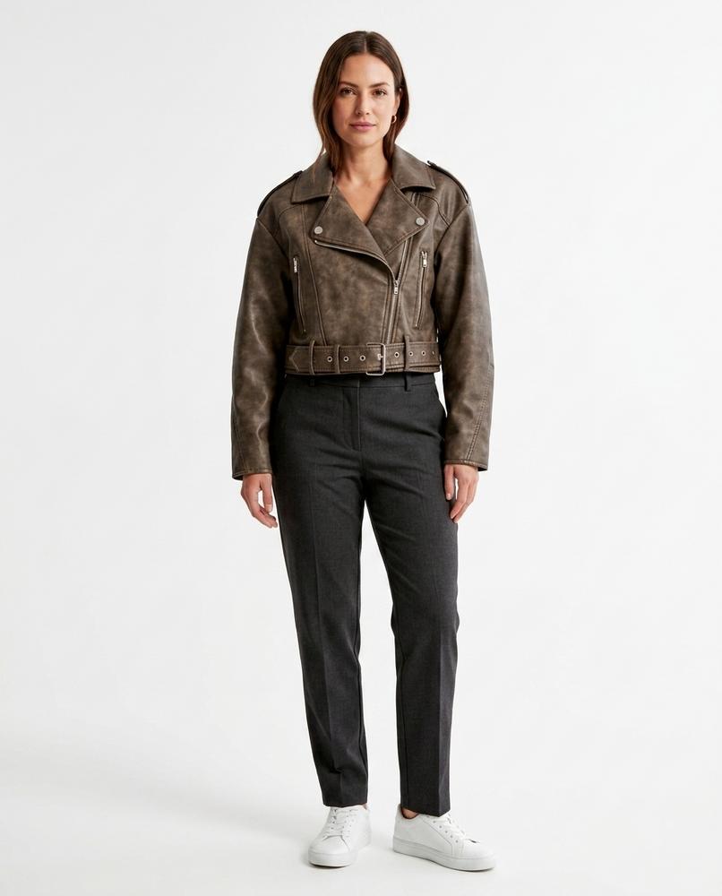 Nord Wear - Kavel | Belted Cropped Leather Jacket Women