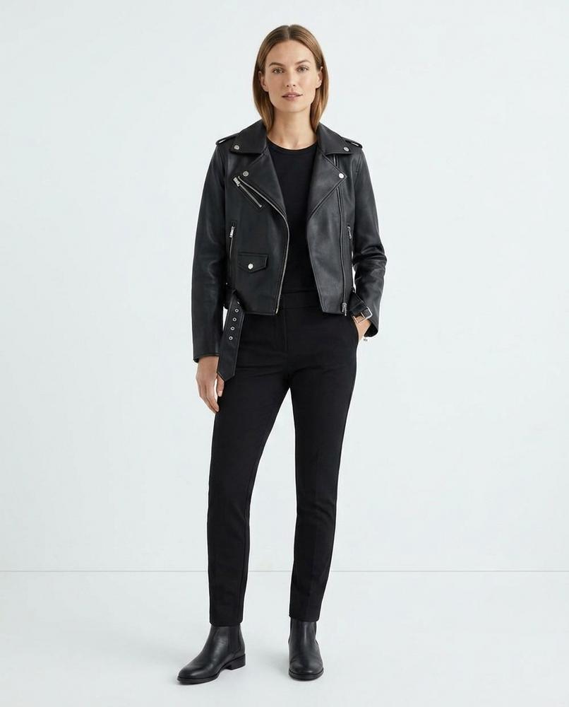 Nord Wear - Vamel | Asymmetrical Belted Leather Jacket Women