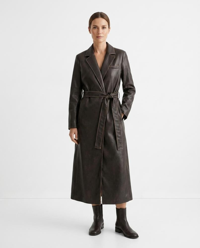 Nord Wear - Zever | Faux Leather Belted Coat Women