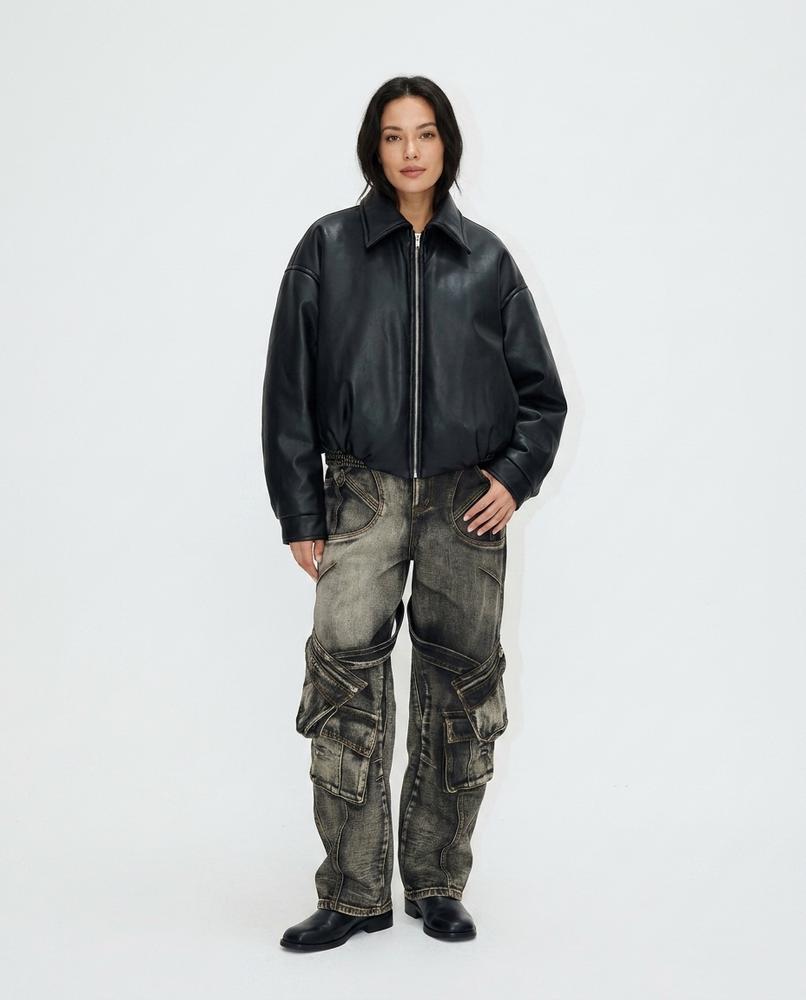 Nord Wear - Ronal | Zip-Up Oversized Leather Jacket Women