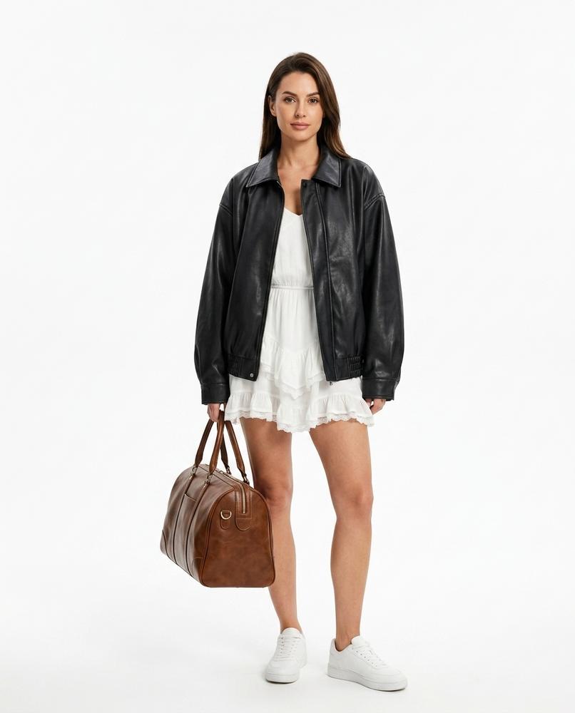 Nord Wear - Setor | Oversized Collared Leather Jacket Women