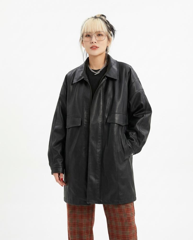 Nord Wear - Malin | Oversized Faux-Leather Jacket Unisex
