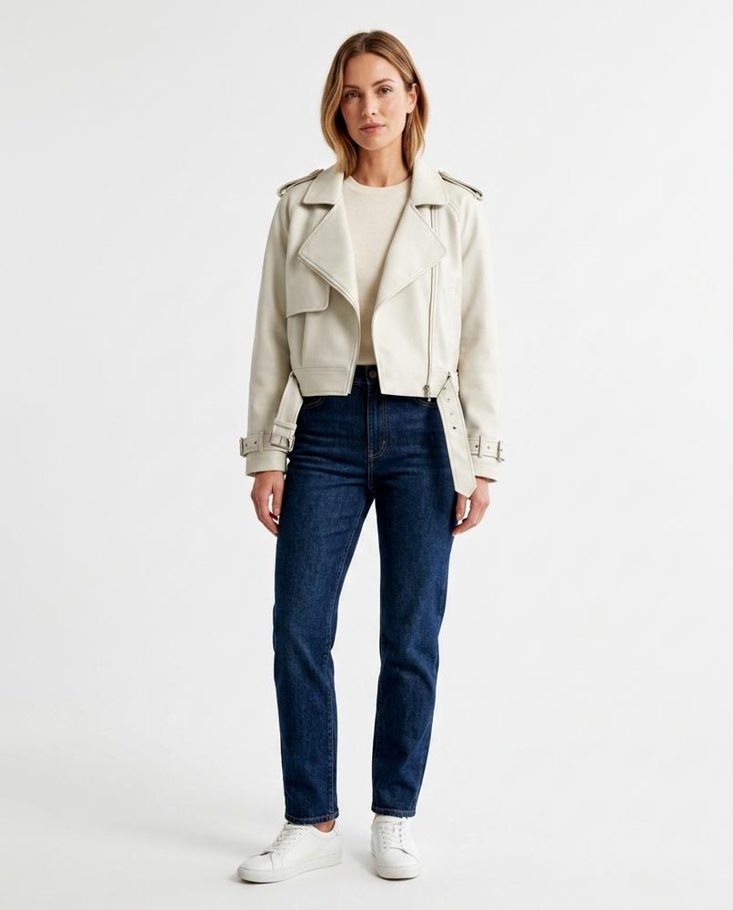 Nord Wear - Vilar | Asymmetrical Belted Leather Jacket Women
