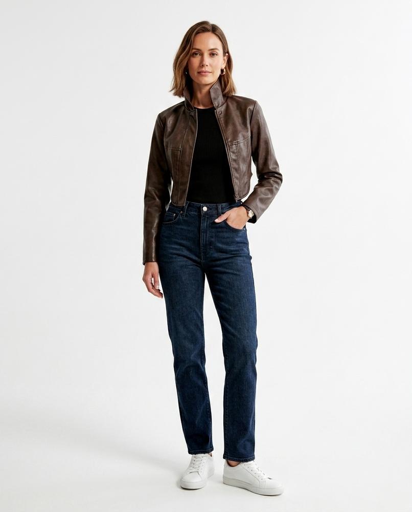 Nord Wear - Ledar | Cropped High-Neck Leather Jacket Women