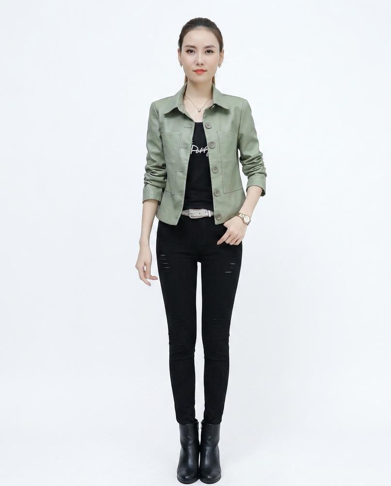 Nord Wear - Yosel | Button-Up Collared Leather Jacket Women