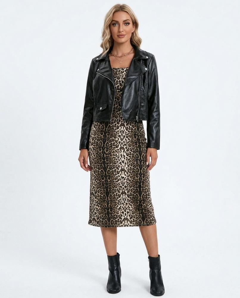 Nord Wear - Zelen | Asymmetrical Cropped Leather Jacket Women