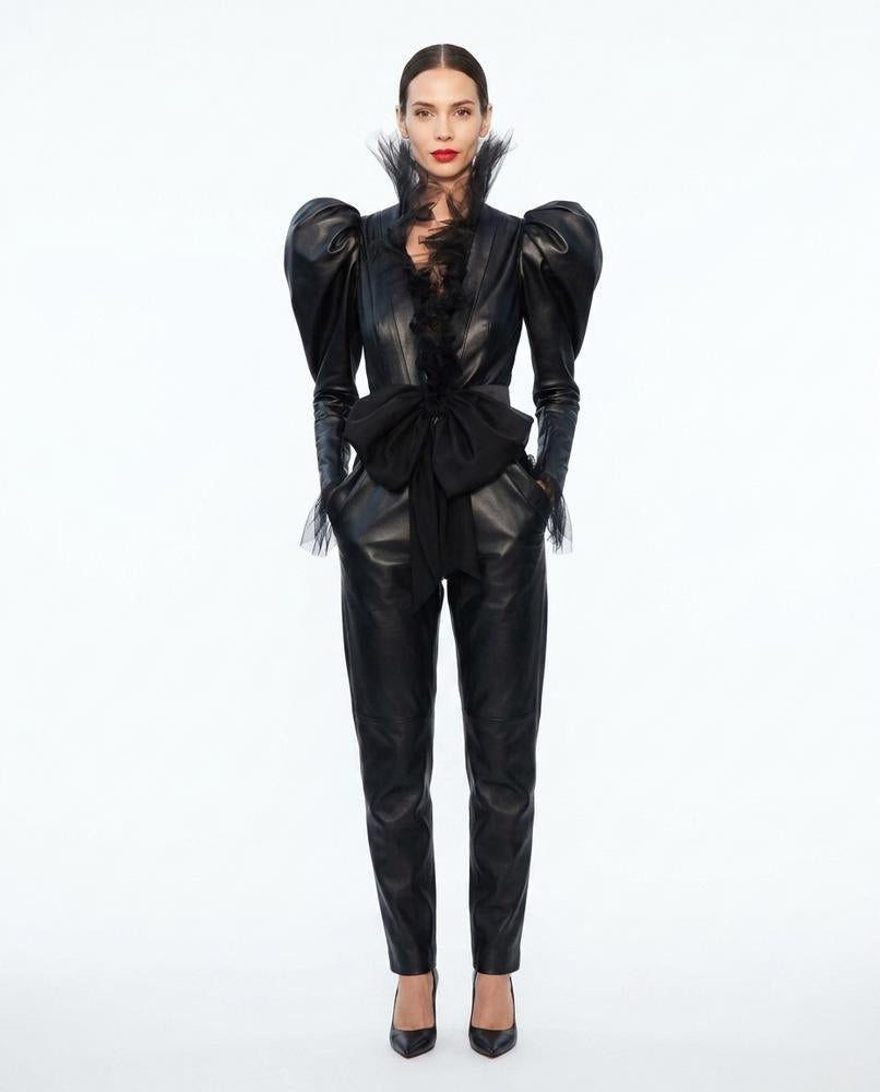 Nord Wear - Vavin | Leather-Look Puff-Sleeve Jumpsuit Women