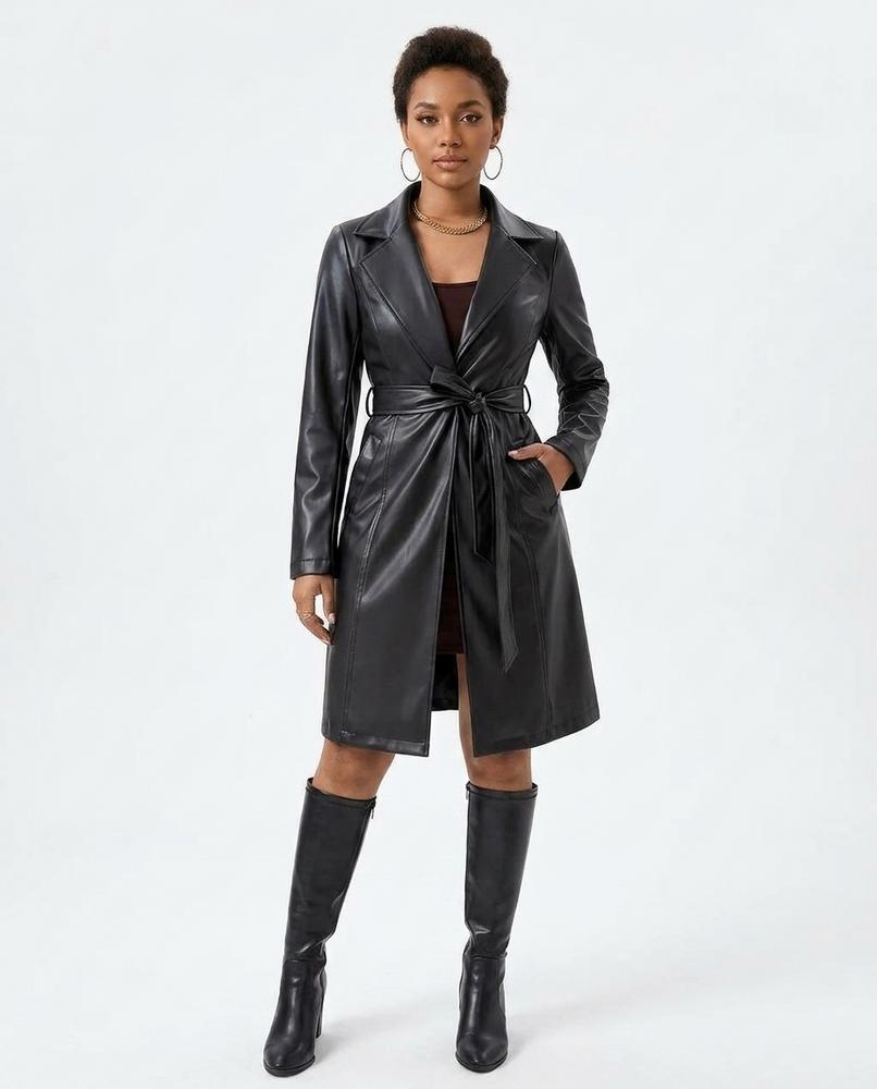 Nord Wear - Davel | Faux-Leather Belted Coat Women