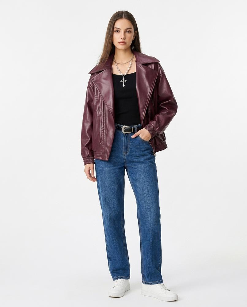 Nord Wear - Novel | Asymmetrical Relaxed Fit Leather Jacket Women