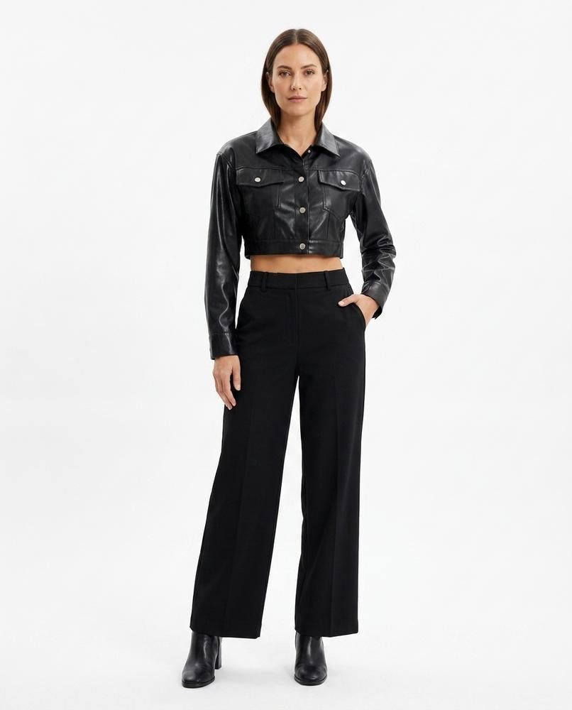 Nord Wear - Veran | Cropped Button-Front Leather Jacket Women