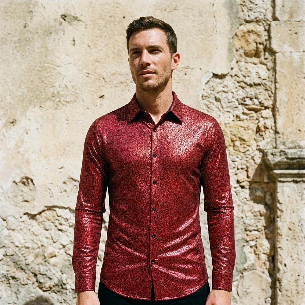 Nord Wear - Elhal | Metallic Slim-Fit Shirt Men