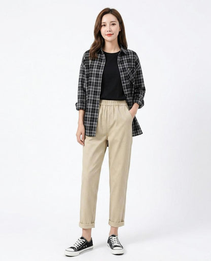 Nord Wear - Yuhun | Elastic-Waist Straight-Leg Pants Women