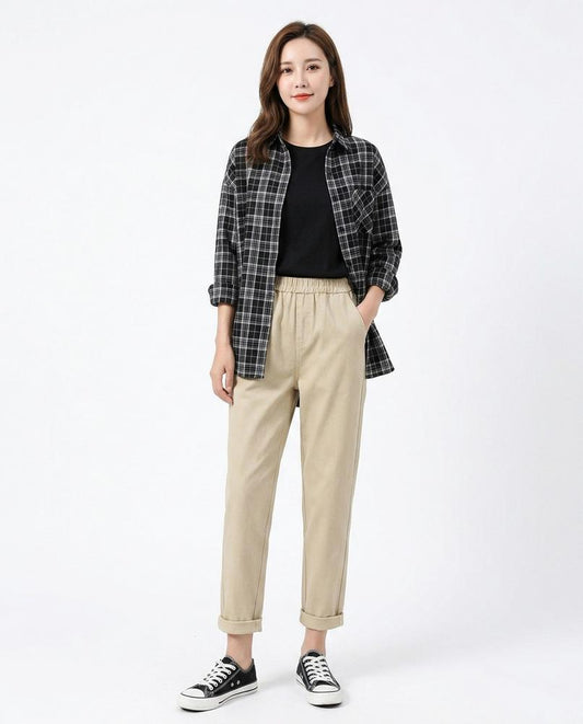 Nord Wear - Yuhun | Elastic-Waist Straight-Leg Pants Women