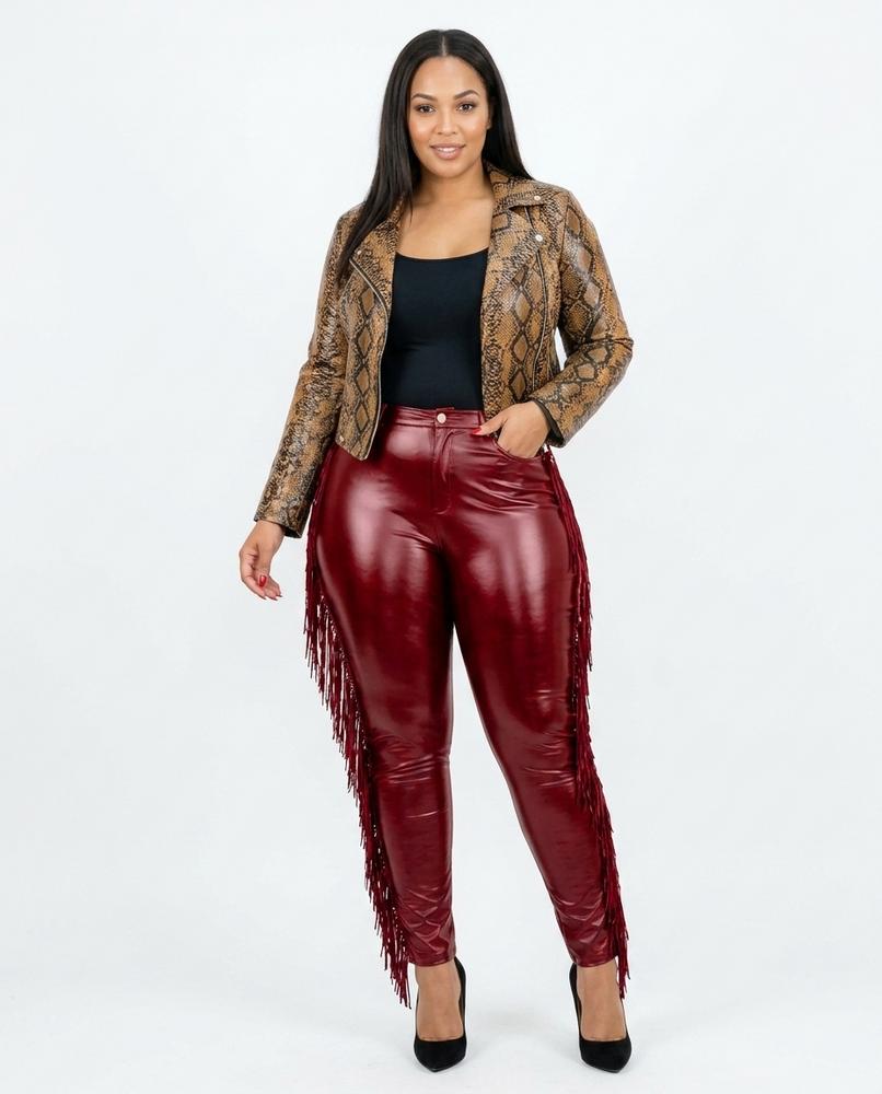 Nord Wear - Kinim | Faux-Leather Fringed Pants Women