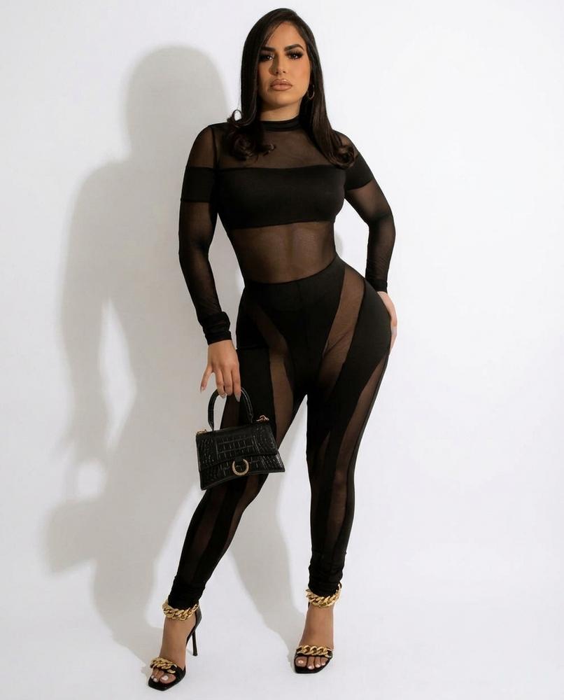 Nord Wear - Kevik | Sheer-Panel Bodycon Suit Women