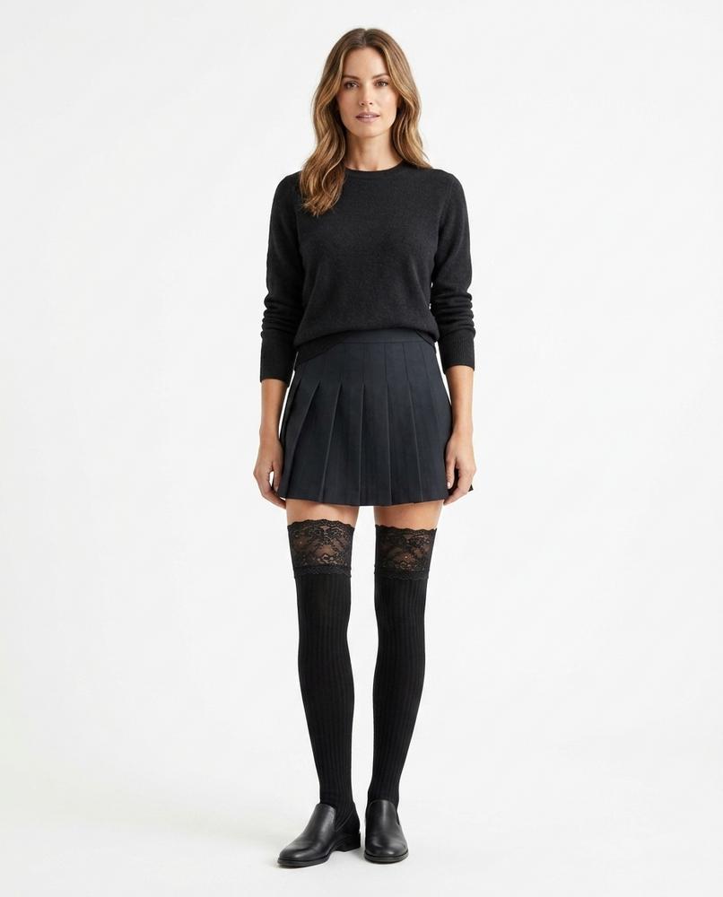 Nord Wear - Eunan | Ribbed Lace-Trimmed Stockings Women