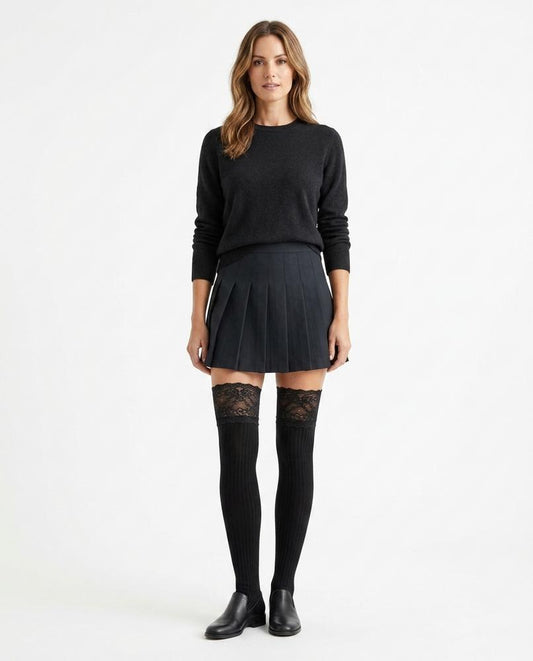Nord Wear - Eunan | Ribbed Lace-Trimmed Stockings Women